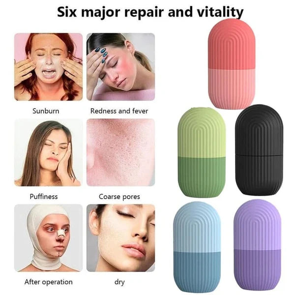 Silicone Ice Roller Massager for Face, Eyes - Natural Skin Care, Cooling & Eye Puffiness Removal, Reusable & Soothing - Gadgets For All