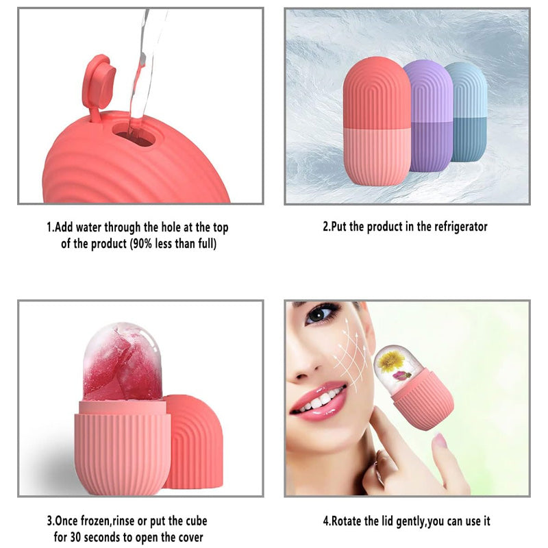 Silicone Ice Roller Massager for Face, Eyes - Natural Skin Care, Cooling & Eye Puffiness Removal, Reusable & Soothing - Gadgets For All
