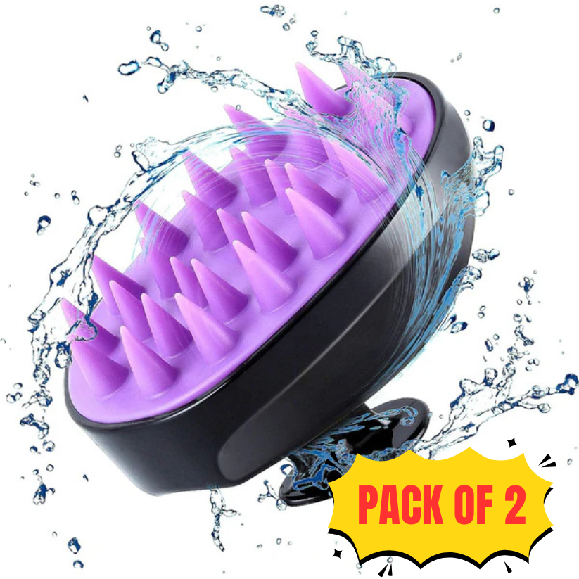 Hair Brush Massage Head Scalp Comb dandruff removal Bath SPA Scalp Massager Shampoo Brush Hair Washing Barber Hair Accessories (Black and Purple) - Gadgets For All