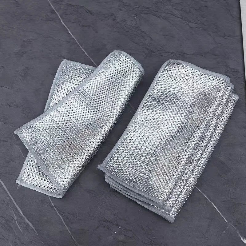 10 pieces of steel wire dishwashing cloth, cleaning cloth mesh, non greasy cloth, kitchen stove cleaning cloth - Gadgets For All