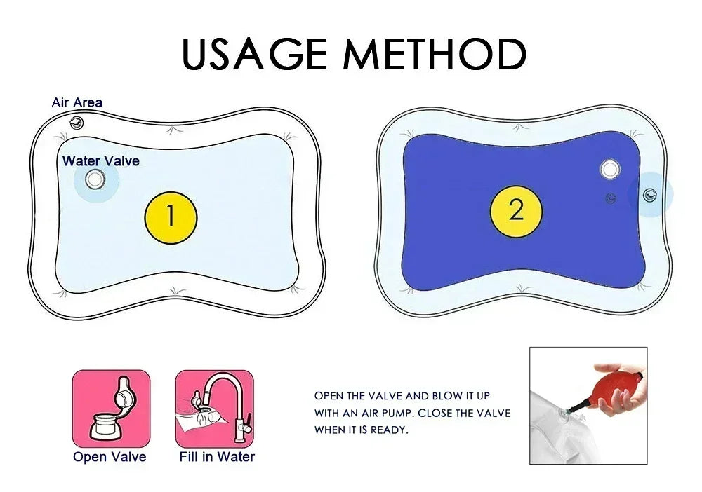 Large Baby Play Mat Summer Inflatable Water High Quality Baby Early Education Water Play Mat Suitable for Baby Activity Exercise - Gadgets For All