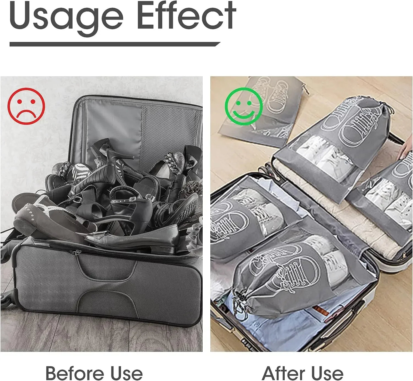 Travel Shoes Storage bag with clear window non-woven with PVC Bag - Gadgets For All