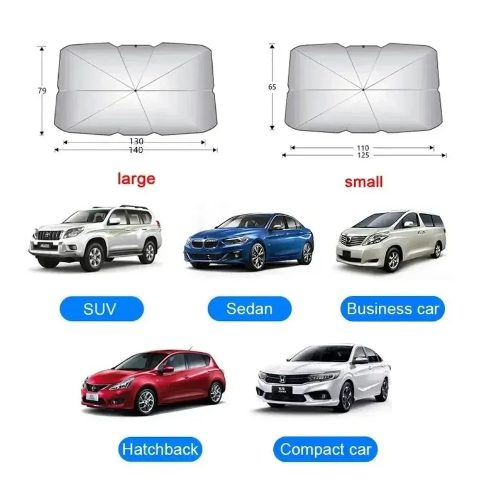 Car Sunshade Umbrella For Auto Shading Car Sun Shade Protector Parasol Summer Sun Interior Windshield Protection Curtain - Gadgets For All