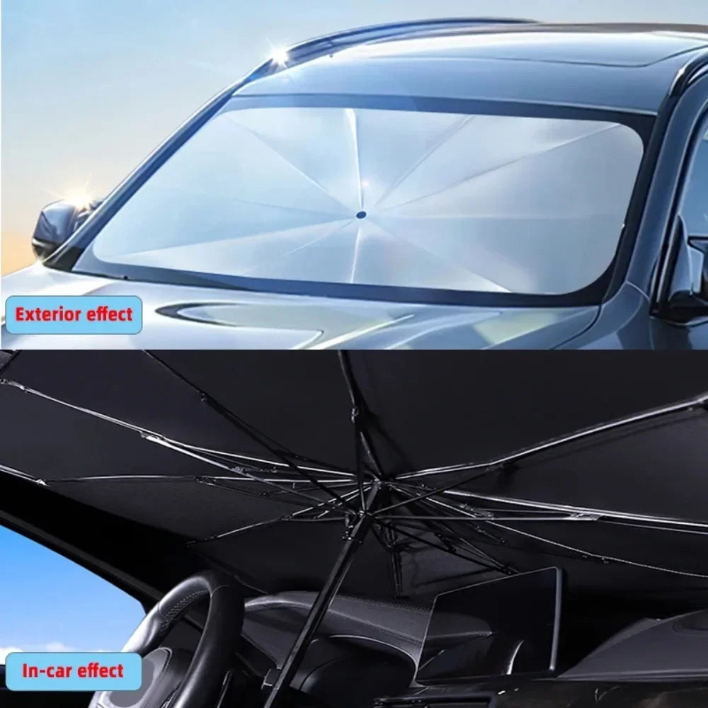 Car Sunshade Umbrella For Auto Shading Car Sun Shade Protector Parasol Summer Sun Interior Windshield Protection Curtain - Gadgets For All