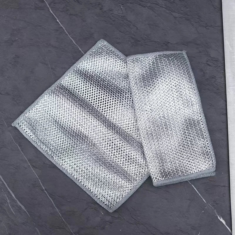 10 pieces of steel wire dishwashing cloth, cleaning cloth mesh, non greasy cloth, kitchen stove cleaning cloth - Gadgets For All