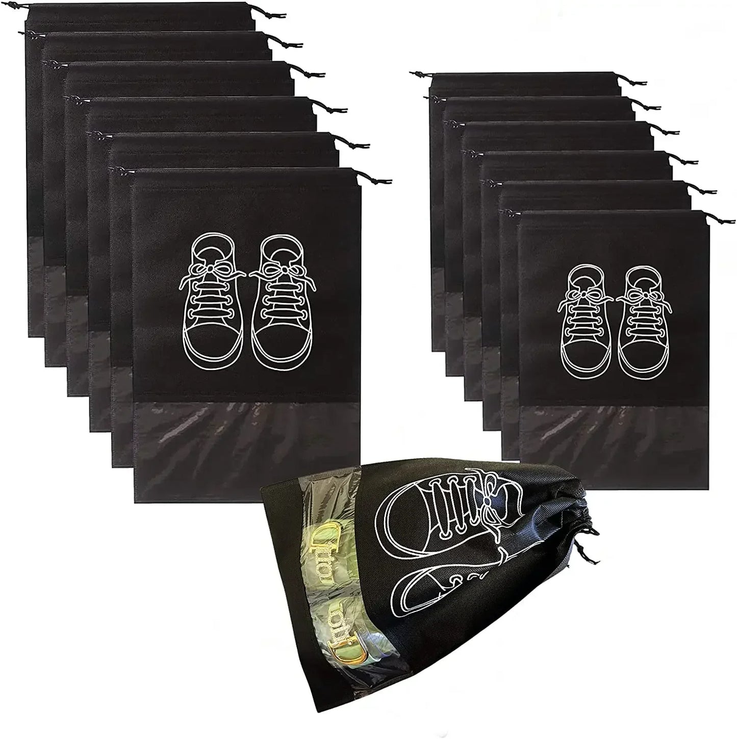 Travel Shoes Storage bag with clear window non-woven with PVC Bag - Gadgets For All