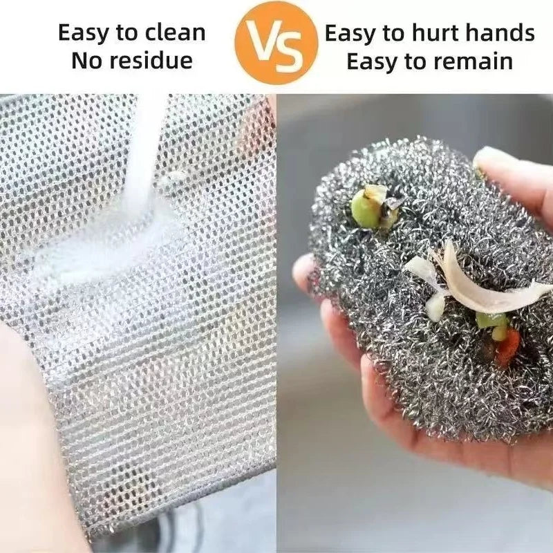 10 pieces of steel wire dishwashing cloth, cleaning cloth mesh, non greasy cloth, kitchen stove cleaning cloth - Gadgets For All