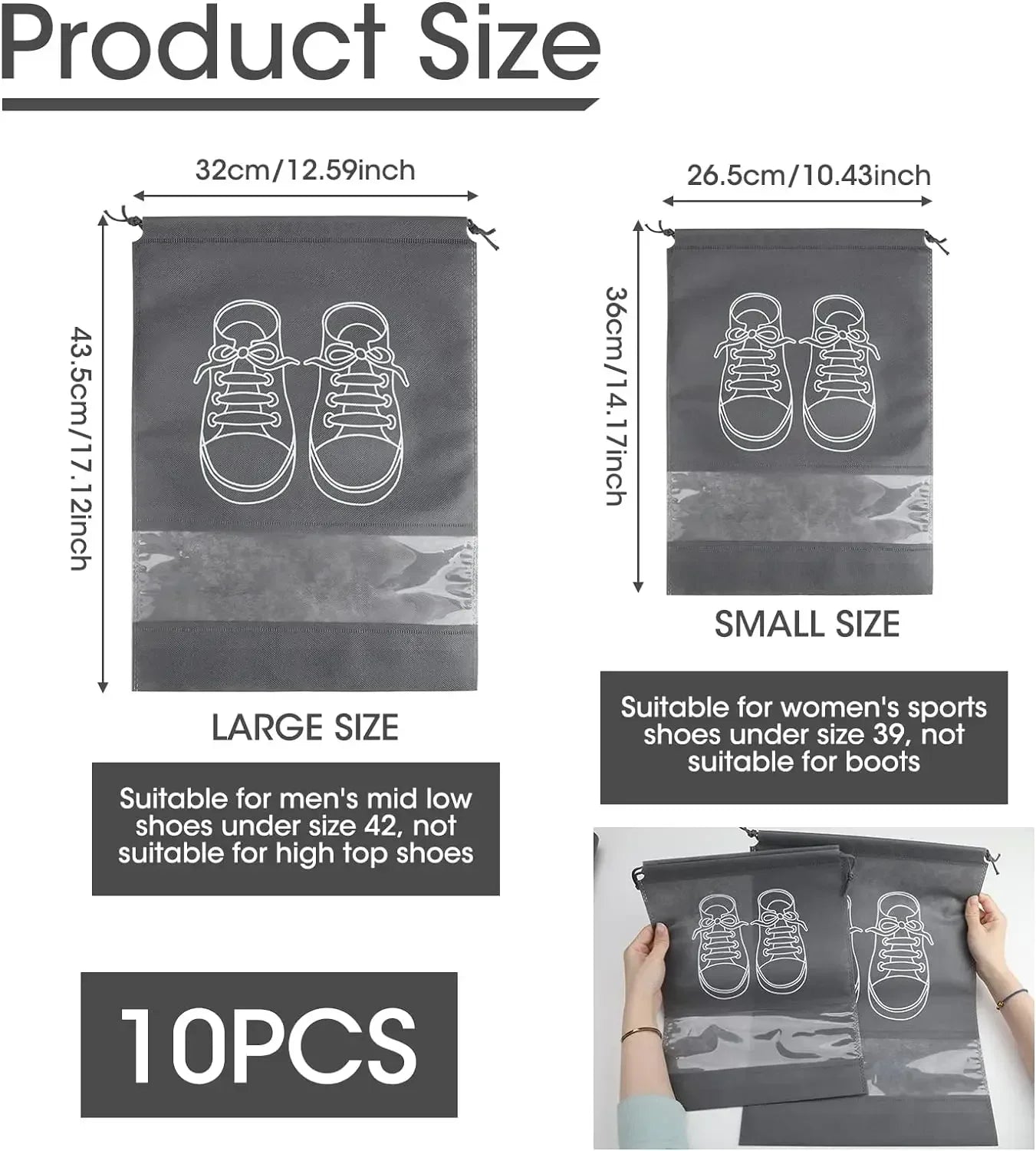 Travel Shoes Storage bag with clear window non-woven with PVC Bag - Gadgets For All