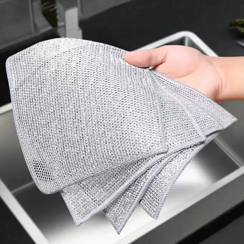 10 pieces of steel wire dishwashing cloth, cleaning cloth mesh, non greasy cloth, kitchen stove cleaning cloth - Gadgets For All