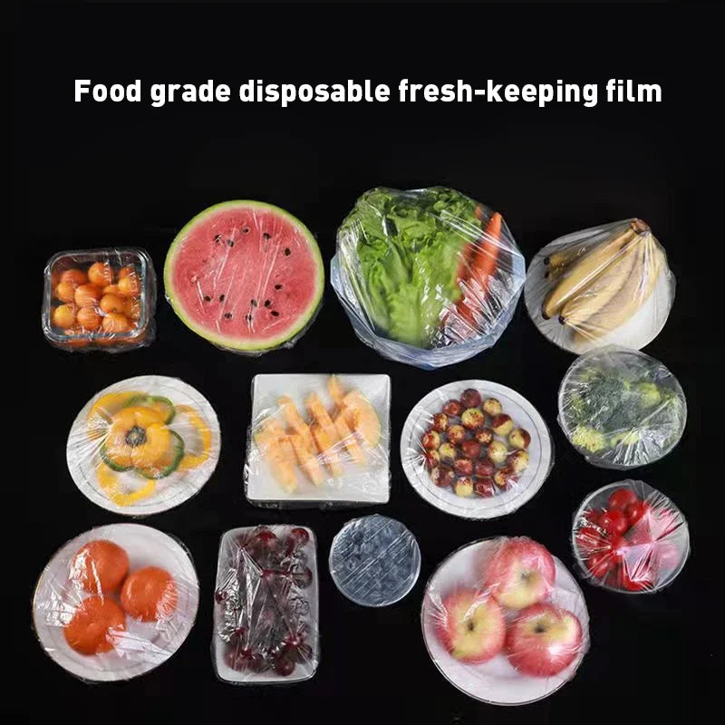 100pcs Reusable Disposable Food Cover Plastic Wrap Durable Elastic Food Lids for Bowls Elastic Plate Covers For Kitchen Food Saver Bag( - Gadgets For All