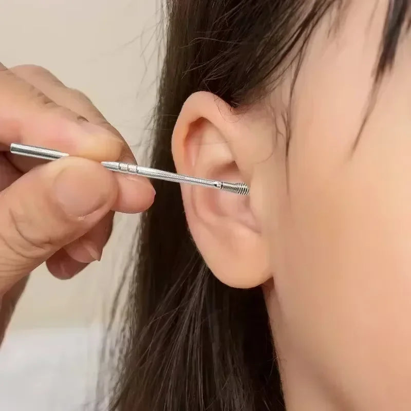 Ear Cleaning Tool Stainless Steel Ear Pick Kit &1Pc Storage Bag Earwax Remover Tool - Gadgets For All