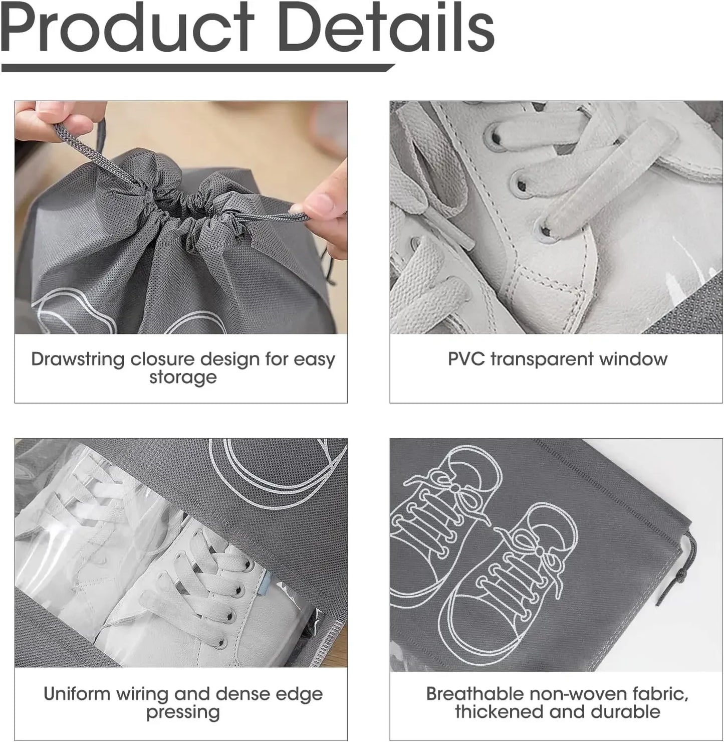 Travel Shoes Storage bag with clear window non-woven with PVC Bag - Gadgets For All