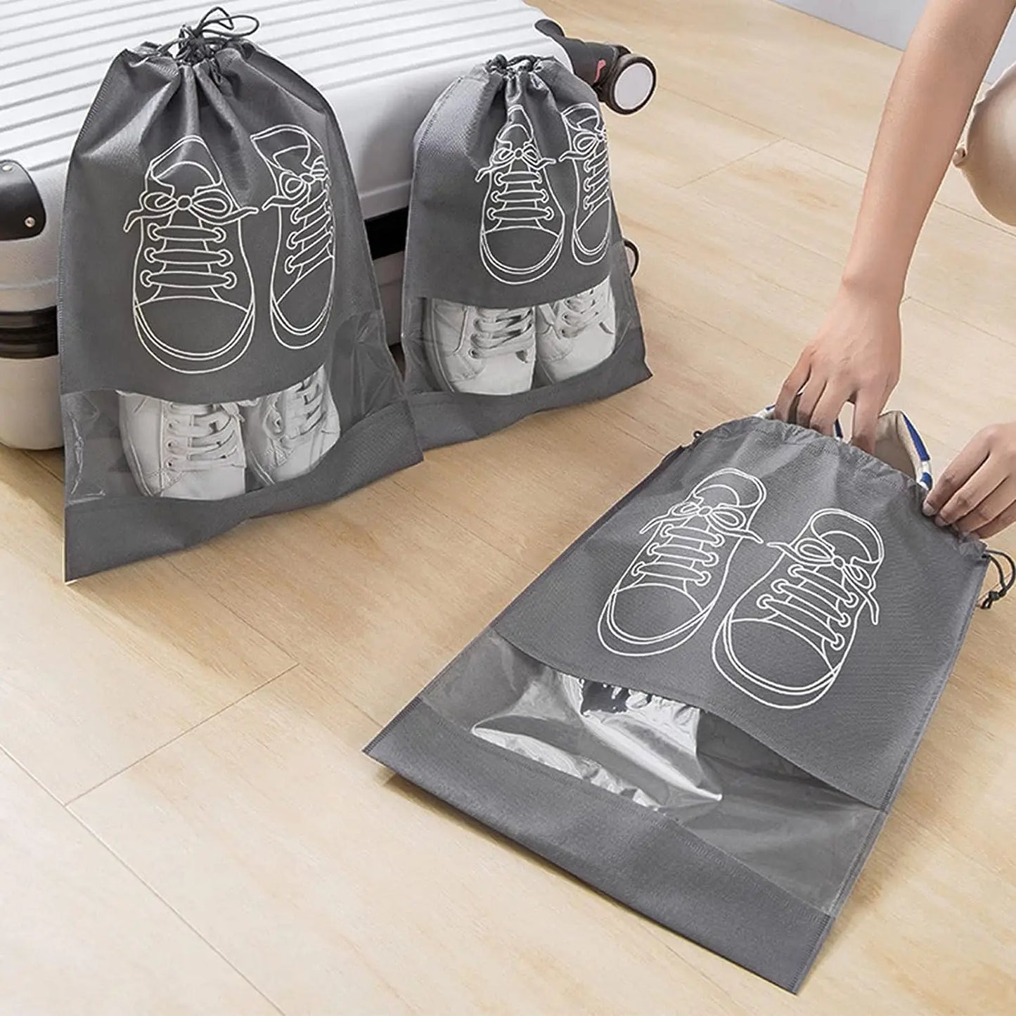 Travel Shoes Storage bag with clear window non-woven with PVC Bag - Gadgets For All