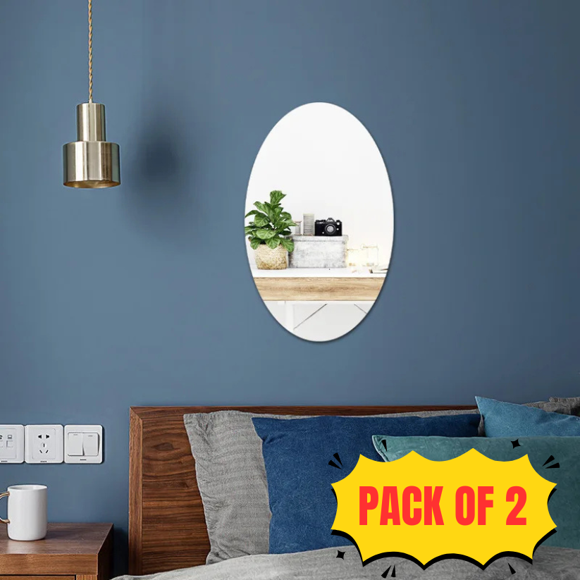 Big Large Mirror 10 15 20 30cm Round Elliptic Acrylic Wall Mirror Plexiglass for Walls Bathroom Wall-Mounted Mirrors for Make Up - Gadgets For All