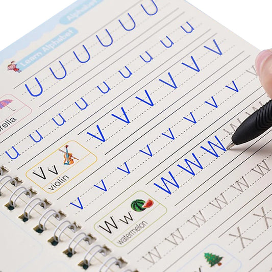 4 Magic Practice Copybook Pen Preschools Kids Calligraphy Notebook Children Reusable English Writing Book Age 3-8 - Gadgets For All