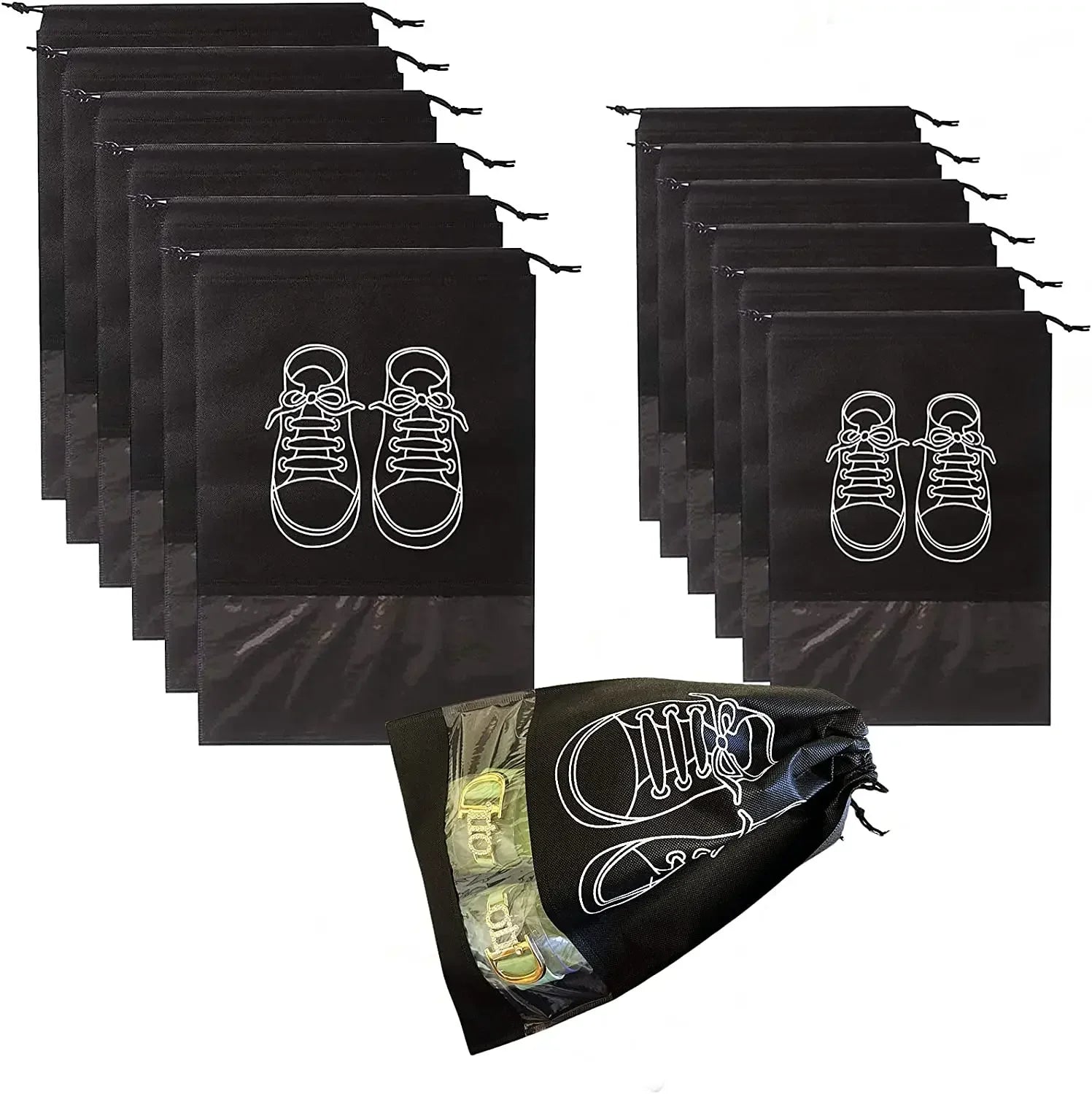 Travel Shoes Storage bag with clear window non-woven with PVC Bag - Gadgets For All