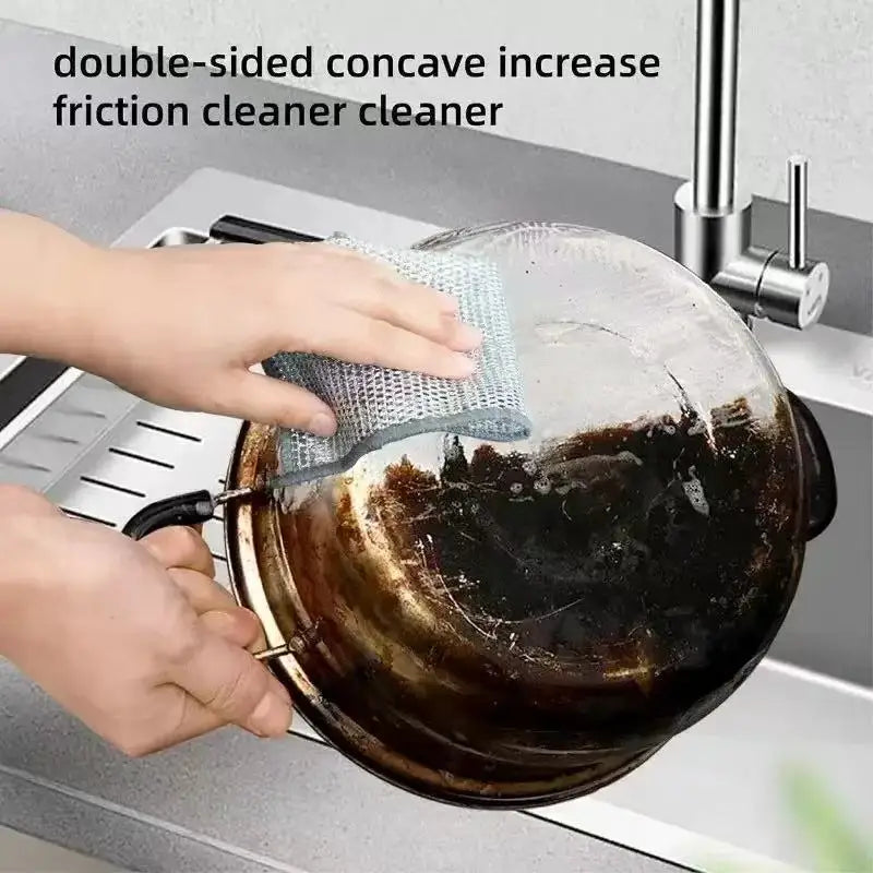 10 pieces of steel wire dishwashing cloth, cleaning cloth mesh, non greasy cloth, kitchen stove cleaning cloth - Gadgets For All
